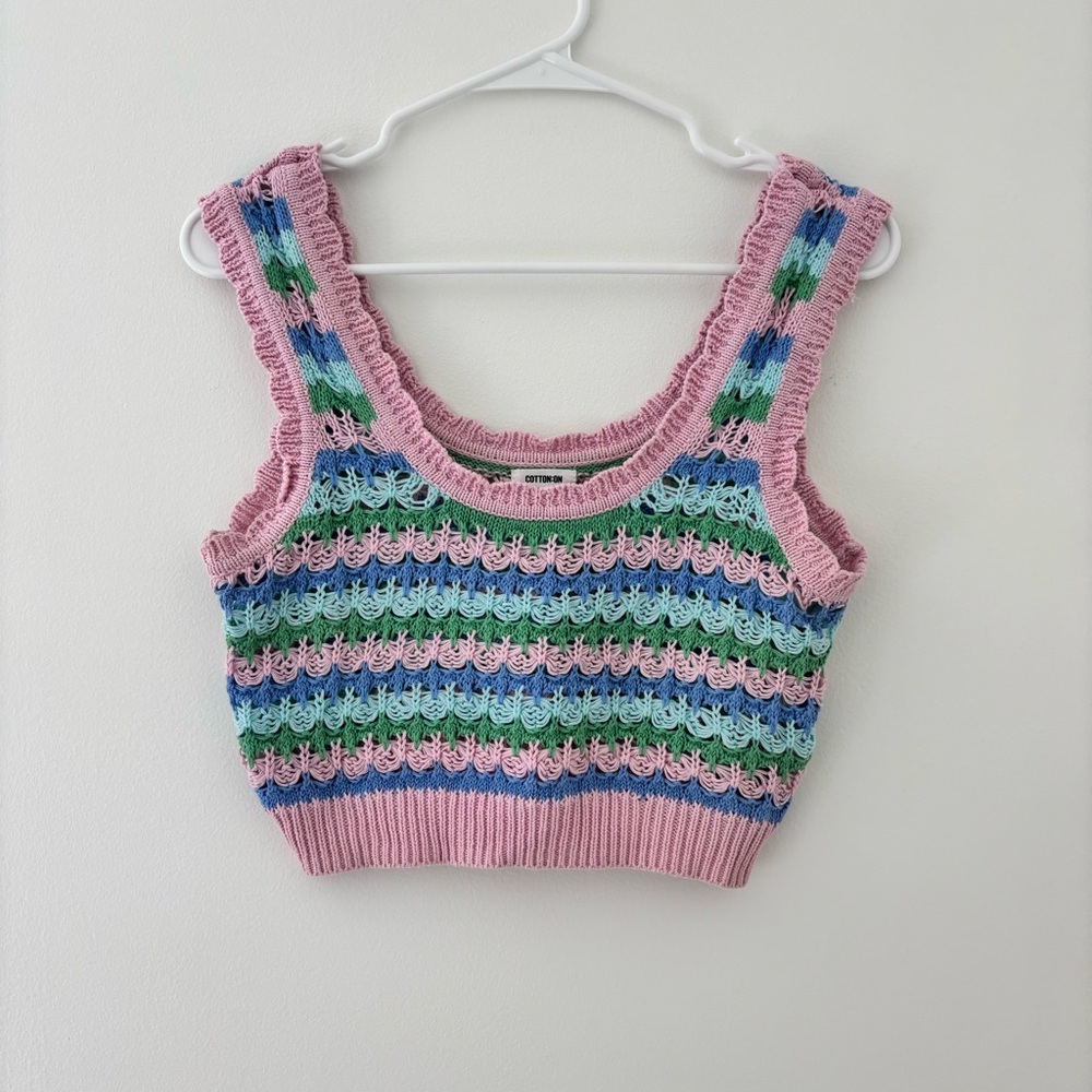 Cotton On Pastel Crochet Top